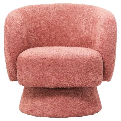 ARMCHAIR SWIVEL KARLEN HM9592.02 PINK BOUCLE FABRIC 78x81x77Hcm.