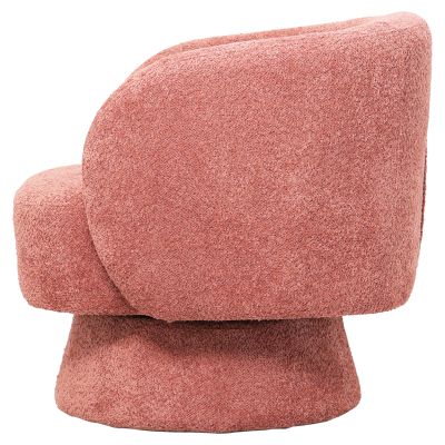 ARMCHAIR SWIVEL KARLEN HM9592.02 PINK BOUCLE FABRIC 78x81x77Hcm.