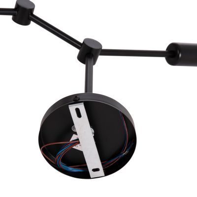 CEILING PENDANT 4-LIGHT FIXTURE LIGHTY HM7405.11 BLACK METAL 57x5x52Hcm.