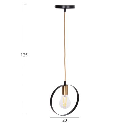 CEILING PENDANT LAMP KRENT HM7425.11 BLACK-GOLD 20x4x125Hcm.