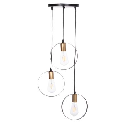 CEILING PENDANT 3-LIGHT LAMP KRENT HM7426.11 BLACK-GOLD Φ23,5x132Hcm.