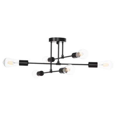CEILING PENDANT MULTILIGHT FIXTURE LIGHTY HM7427.11 BLACK METAL 51x51x23Hcm.