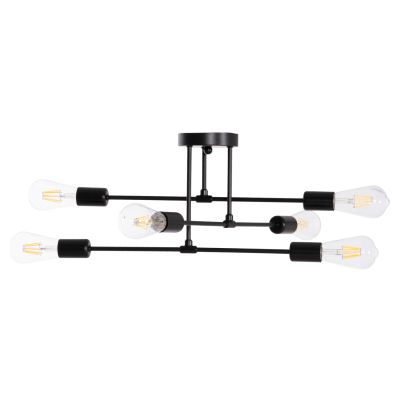 CEILING PENDANT MULTILIGHT FIXTURE LIGHTY HM7427.11 BLACK METAL 51x51x23Hcm.