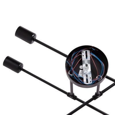 CEILING PENDANT MULTILIGHT FIXTURE LIGHTY HM7427.11 BLACK METAL 51x51x23Hcm.