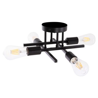 CEILING PENDANT MULTILIGHT FIXTURE LIGHTY HM7428.11 BLACK METAL 28x28x15Hcm.
