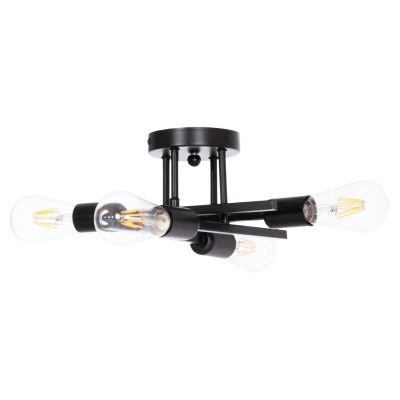 CEILING PENDANT MULTILIGHT FIXTURE LIGHTY HM7428.11 BLACK METAL 28x28x15Hcm.
