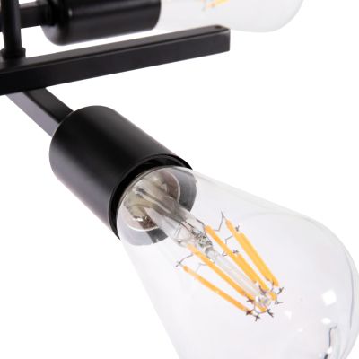 CEILING PENDANT MULTILIGHT FIXTURE LIGHTY HM7428.11 BLACK METAL 28x28x15Hcm.