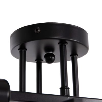 CEILING PENDANT MULTILIGHT FIXTURE LIGHTY HM7428.11 BLACK METAL 28x28x15Hcm.