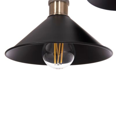 CEILING PENDANT 2-LIGHT BELL HM7531.11 BLACK METAL-BRONZE SOCKET Φ21,5x135Hcm.