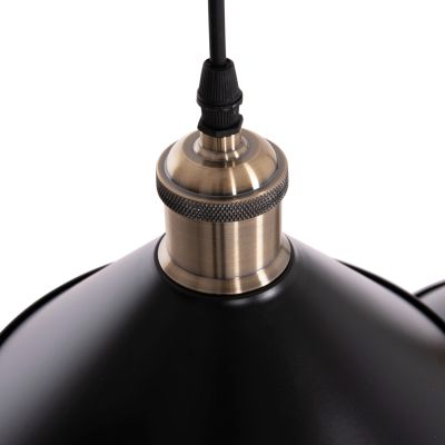 CEILING PENDANT 3-LIGHT BELL HM7533.11 BLACK METAL-BRONZE SOCKET Φ21,5x128Hcm.