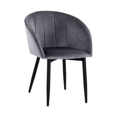 Armchair Bessie HM8699.01 Velvet Grey with metallic frame 60x62x80 cm.