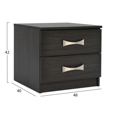 Нощно шкафче с 2 чекмеджета и дръжки HM2235.01 Zebrano 48x40x42