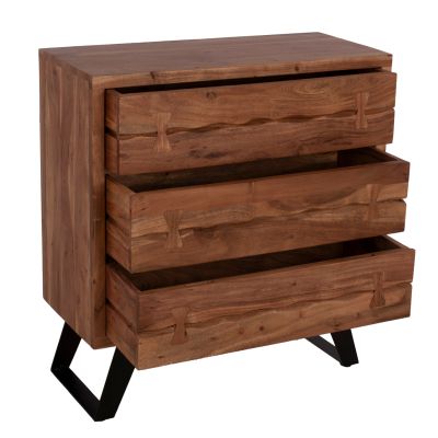 Drawer Fansi 3 Drawer HM8474.11 from solid acacia wood 80Χ35Χ85