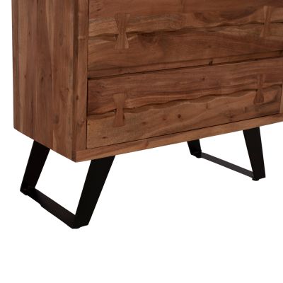 Drawer Fansi 3 Drawer HM8474.11 from solid acacia wood 80Χ35Χ85