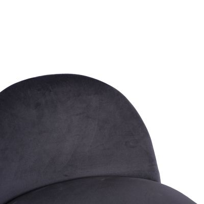 Velvet stool with back Yasmine Grey HM8395.01 47x43x63,5cm