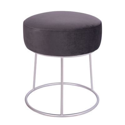 Stool Karlo HM8411.01 Grey with Silver Base ''36x38 cm