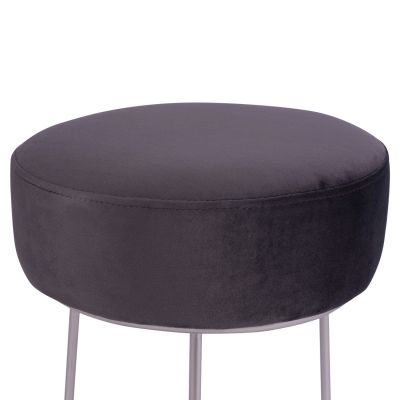 Stool Karlo HM8411.01 Grey with Silver Base ''36x38 cm
