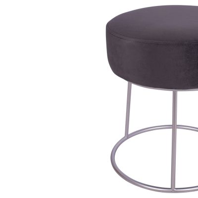 Stool Karlo HM8411.01 Grey with Silver Base ''36x38 cm