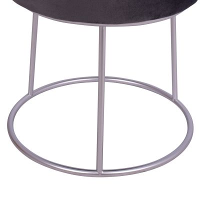 Stool Karlo HM8411.01 Grey with Silver Base ''36x38 cm