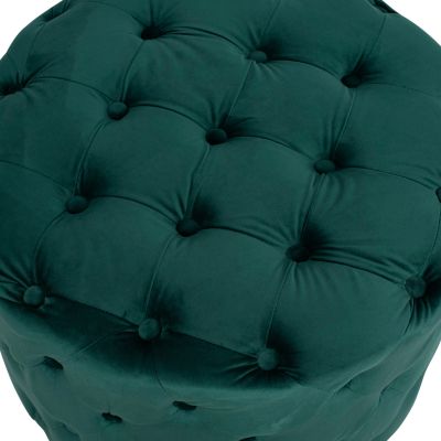 Кадифена табуретка Kassie HM8406.03 кипарис зелен цвят тип Честърфийлд ''60x43см