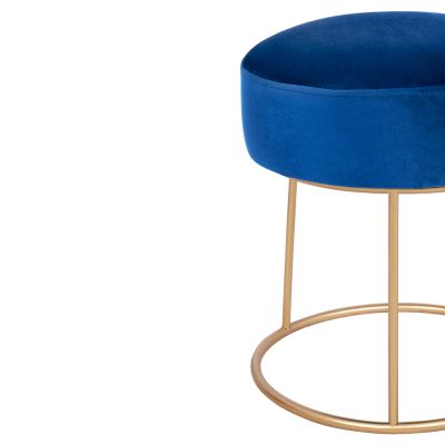Stool Karlo HM8411.08 Blue with gold Base ''36x38 h cm