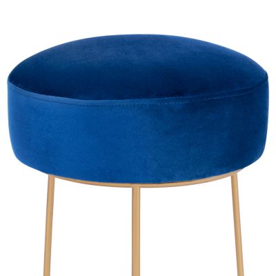 Stool Karlo HM8411.08 Blue with gold Base ''36x38 h cm