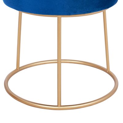 Stool Karlo HM8411.08 Blue with gold Base ''36x38 h cm