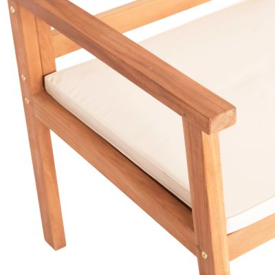 OUTDOOR LOUNGE SET 4PCS DUNKIRK HM18131 TEAK WOOD IN NATURAL--CUSHIONS IN ECRU