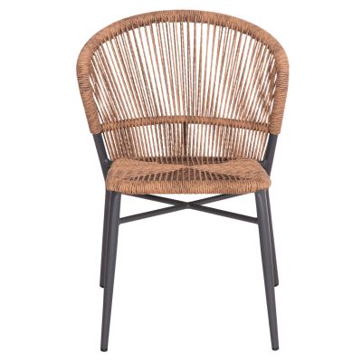 ALUMINUM CHAIR LYNN HM6267.01 ANTHRACITE FRAME-P.E. RATTAN IN NATURAL COLOR 57x61x79Hcm.