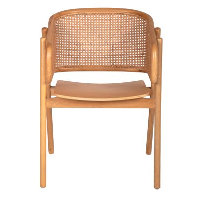 ARMCHAIR KENLEE HM9872 ASHWOOD AND NATURAL RATTAN IN NATURAL COLOR 57,5x55x81Hcm.