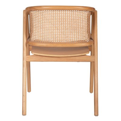 ARMCHAIR KENLEE HM9872 ASHWOOD AND NATURAL RATTAN IN NATURAL COLOR 57,5x55x81Hcm.