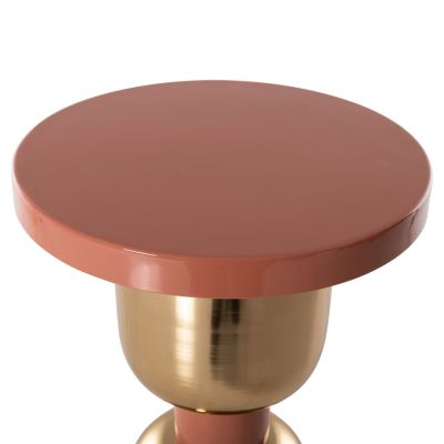 SIDE TABLE SURAT HM4237.08 METAL IN SALMON-GOLD Φ40,5x60,5Hcm.