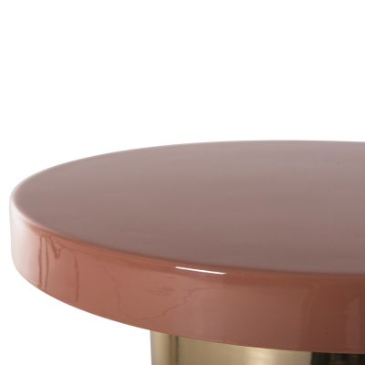 SIDE TABLE SURAT HM4237.08 METAL IN SALMON-GOLD Φ40,5x60,5Hcm.