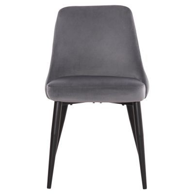 DINING CHAIR SERENITY HM8527.11 GREY VELVET-BLACK METALLIC LEGS 51x54x83,5Hcm.