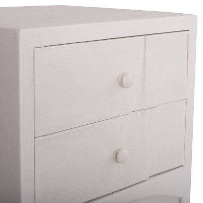 NIGHTSTAND SERIES SANTORINI HM18047 MDF IN OFF-WHITE COLOR-3 DRAWERS 48x38x55.5Hcm.