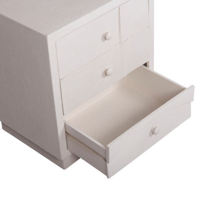 NIGHTSTAND SERIES SANTORINI HM18047 MDF IN OFF-WHITE COLOR-3 DRAWERS 48x38x55.5Hcm.