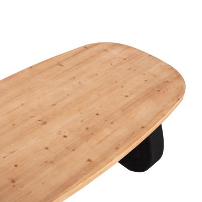 DINING TABLE SERIES SANTORINI HM18065 FIR WOOD TABLETOP-POLYRESIN LEGS IN BLACK 180x90x76Hcm.