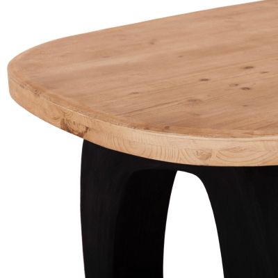 DINING TABLE SERIES SANTORINI HM18065 FIR WOOD TABLETOP-POLYRESIN LEGS IN BLACK 180x90x76Hcm.