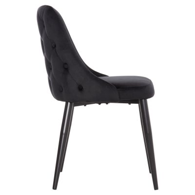 DINING CHAIR SERENITY HM8527.14 BLACK VELVET-BLACK METALLIC LEGS 51x54x83,5Hcm.