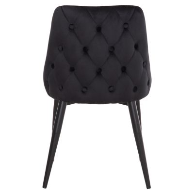 DINING CHAIR SERENITY HM8527.14 BLACK VELVET-BLACK METALLIC LEGS 51x54x83,5Hcm.