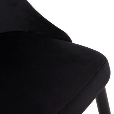 DINING CHAIR SERENITY HM8527.14 BLACK VELVET-BLACK METALLIC LEGS 51x54x83,5Hcm.