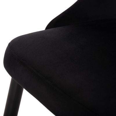 DINING CHAIR SERENITY HM8527.14 BLACK VELVET-BLACK METALLIC LEGS 51x54x83,5Hcm.