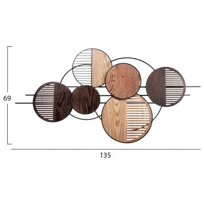 WALL DECOR HM4216 METAL IN EARTH SUBTLE COLORS 135x69 cm.