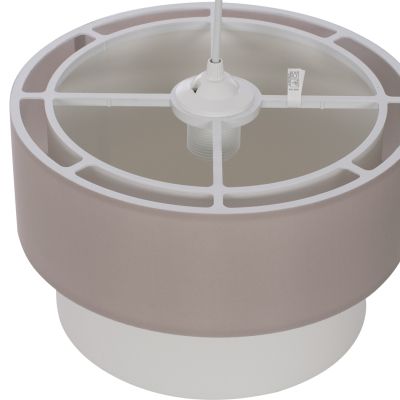 CEILING PENDANT DOUBLE CYLINDER CAP BEIGE-OFF-WHITE Φ30x80Hcm.HM7619.04