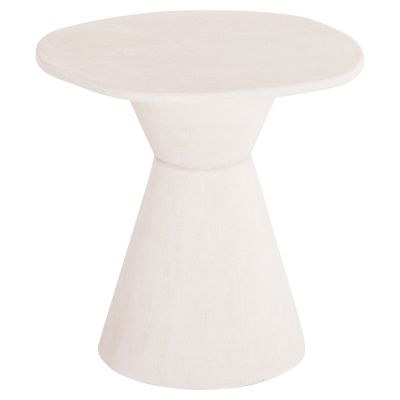 DINING TABLE ROUND SERIES SANTORINI HM18055 MDF IN OFF-WHITE COLOR Φ77x76Hcm.