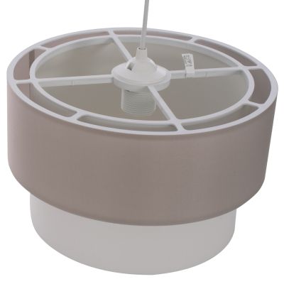 CEILING PENDANT DOUBLE CYLINDER CAP BEIGE-OFF-WHITE Φ30x80Hcm.HM7619.04