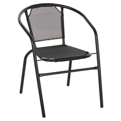 ARMCHAIR OUTDOOR LEDAN HM5977.03 METAL & TEXTILENE IN BLACK 55x58x72Hcm.