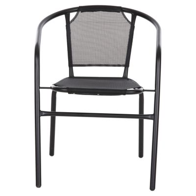 ARMCHAIR OUTDOOR LEDAN HM5977.03 METAL & TEXTILENE IN BLACK 55x58x72Hcm.