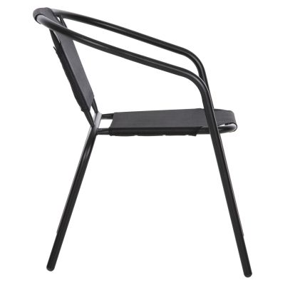 ARMCHAIR OUTDOOR LEDAN HM5977.03 METAL & TEXTILENE IN BLACK 55x58x72Hcm.