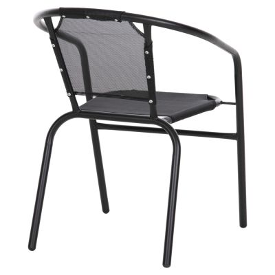 ARMCHAIR OUTDOOR LEDAN HM5977.03 METAL & TEXTILENE IN BLACK 55x58x72Hcm.